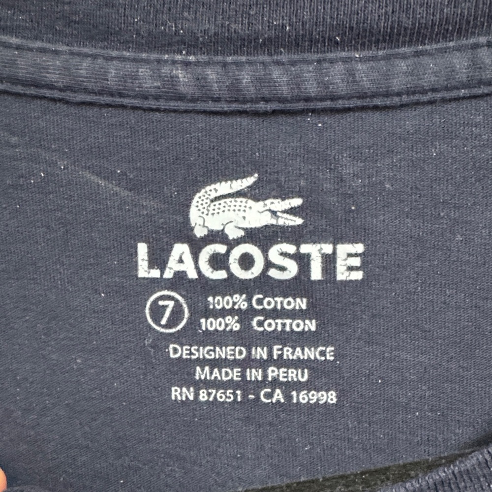 Lacoste Men's Dark Blue Short Sleeve Tee - Picture 2 of 4